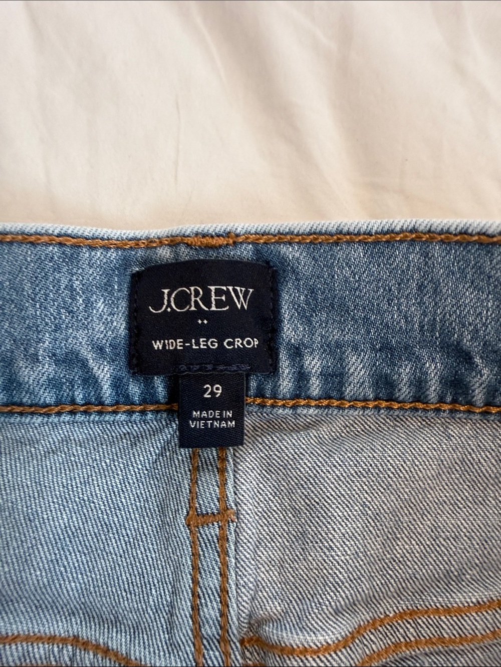 J. Crew Wide-leg Cropped Jean Frayed Hem Size 29 Cotton - Picture 7 of 10